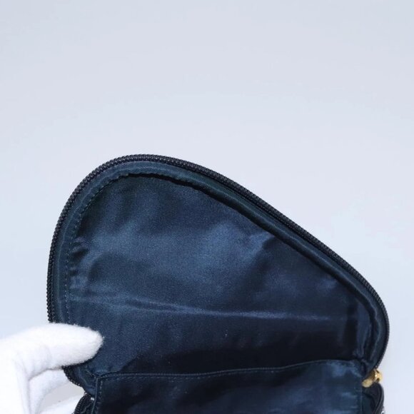 Christian Dior Trotter Canvas Saddle Pouch Navy Gold Auth EC240V - Picture 10 of 14